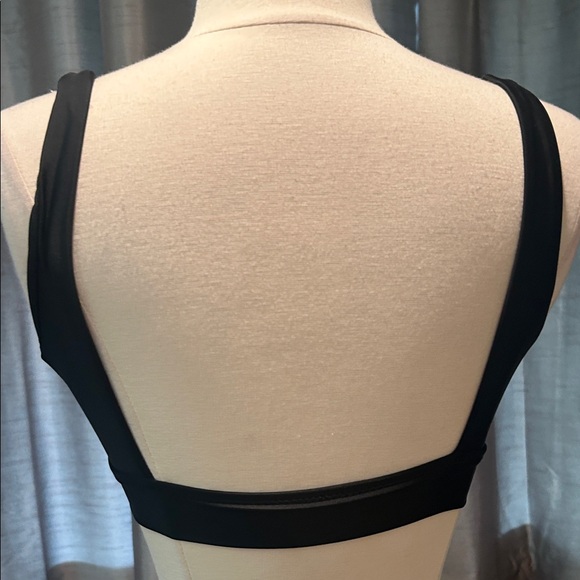 Aerie Classic Black Bikini Top with tie front detail NEW XS - Picture 2 of 8